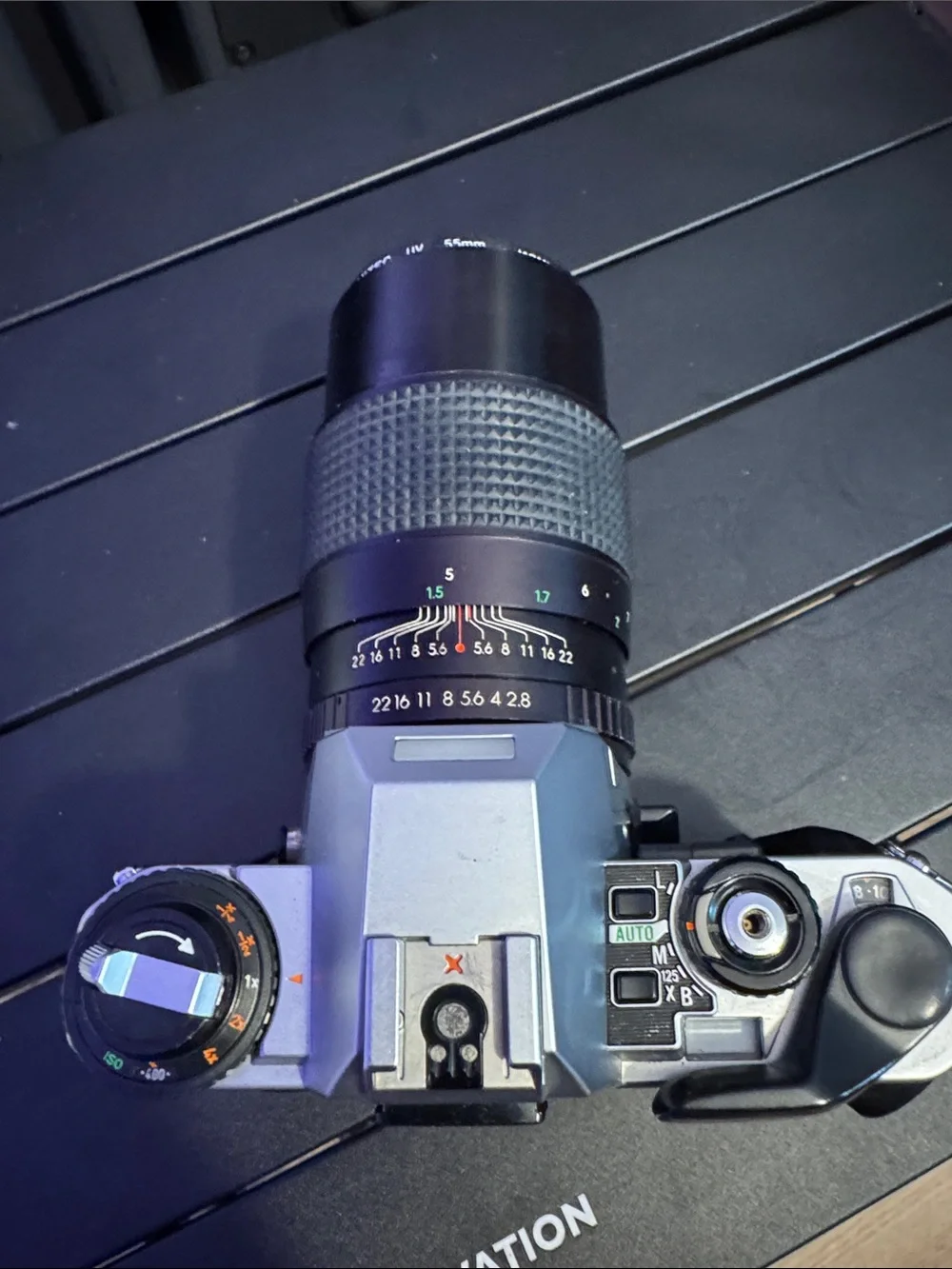 Pentax Silver and Black Film SLR with 55mm Coated Lens